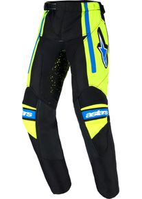 Alpinestars Racer Nomur, stoffen broek kinderen , kleur: Zwart/Neon-Geel/Blauw , maat: 18