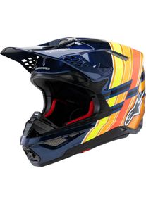 Alpinestars Supertech S-M10 TLD Edition 25, motocross helmet , color: Dark Blue/Orange/Yellow , size: L