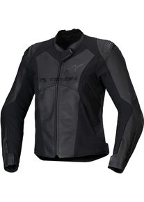 Alpinestars Stella Faster V3, casaco de couro para mulher , cor: Preto/Preto , tamanho: 44