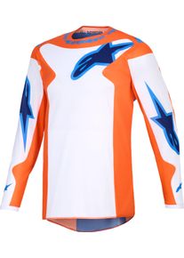 Alpinestars Fluid Grid, camisola , cor: Branco/Cor-De-Laranja/Azul , tamanho: L