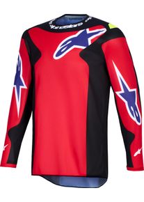 Alpinestars Fluid Grid, maillot , couleur: Rouge/Noir/Mauve , taille: L