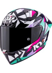 KYT KX-1 Race GP Bastianini Replica 2025, full face helmet , color: Black/White/Pink/Turquoise , size: XS