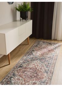 benuta Basic Couloir George Multicouleur 80x240 cm - Tapis poil ras / effet us&eacute;