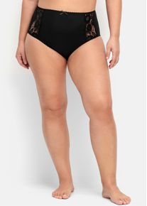 sheego Dames Tailleslip met transparant kant in zwart ,maat 42, Witt, 85% Polyamide, 10% Elastan, 5% Katoen