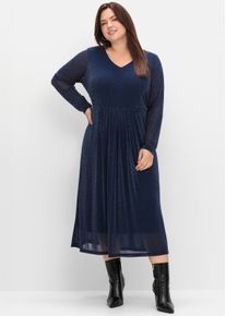 sheego Damen Abendkleid mit Effektgarn in Saphir ,Gr&ouml;&szlig;e 40, Witt, 70% Polyamid, 20% metallisierte Fasern, 10% Elasthan