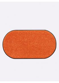 Salonloewe unisex Voetmat in terra ,maat 40x75 cm - ovaal, Witt, 100% Polyamide. Achterzijde: 100% Elastiek