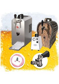 ich-zapfe Complete Set - Biertap JET 30 1-kraans, droogkoeler, 35 liter/uur Thuistap, Bierkoeler met houten vat