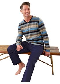 Hajo Panska Pyžamo Tmavo-b&eacute;žov&aacute;-pruhovan&eacute; veľkosť 48/50