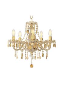 H&auml;ngeleuchte, Klar, Goldfarben, Metall, Kunststoff, 150 cm, CE, h&ouml;henverstellbar, beliebig k&uuml;rzbar, Lampen & Leuchten, Innenbeleuchtung, H&auml;ngeleuchten, Pendelleuchten