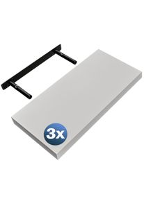 Casaria Estante de pared Estante flotante 50cm juego de 3 blanco + soporte