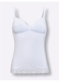 Dames Behahemd in wit ,maat 85B, WITT, 95% Modal, 5% Elastan. Kant: 80% Polyamide, 20% Elastan