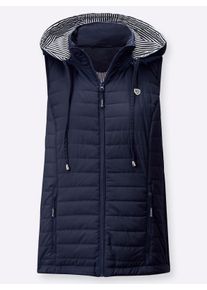 Dames Bodywarmer met afneembare capuchon in marine ,maat 36, WITT, 100% Polyester. Wattering: 100% Polyester