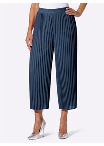 Dames Marlene-broek van pliss&eacute; in donkerblauw ,maat 36, WITT, 100% Polyester