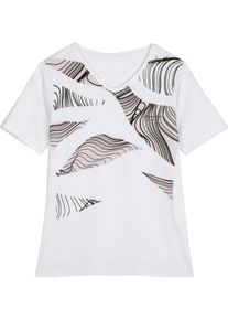 Damska &Scaron;port. tričko s podiel.streču biela vzorovan&aacute; veľkosť 36/38