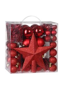 Deuba Enfeites para &aacute;rvore de Natal vermelhos 77 pcs