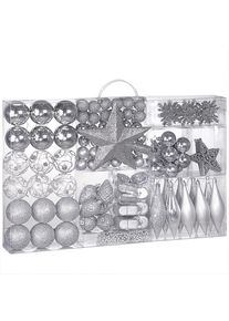Casaria Set de 102 diferentes adornos bolas Plateado