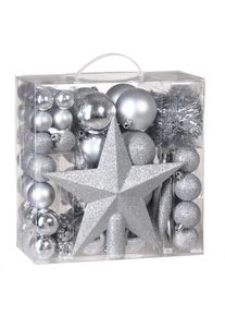 Deuba Set de 77 diferentes adornos bolas Plata