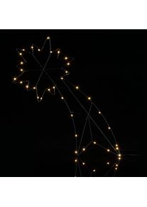 Casaria Estrella fugaz metal LED blanco c&aacute;lido temporizador