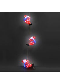 Deuba Figura navide&ntilde;a acr&iacute;lica tres Pap&aacute; Noel LED