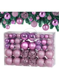 Casaria Enfeites para &aacute;rvore de Natal cor-de-rosa 100 pcs