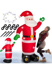Monzana Pap&aacute; Noel hinchable 2,5m con LEDs y bomba de aire