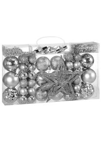 Casaria Adornos para &aacute;rbol set de 66 Plata