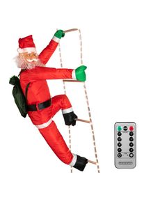 Monzana Pap&aacute; Noel con escalera de 120 luces LED 240x39x39 cm