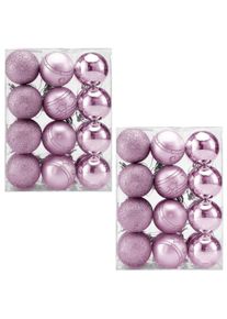 Casaria Bolas &aacute;rbol set de 48 rosas multicolor 6cm di&aacute;metro