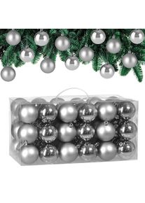 Casaria Bolas Plateadas para &aacute;rbol Set de 54