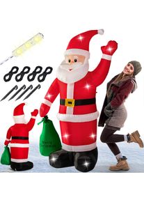 Monzana Pap&aacute; Noel hinchable XL 180cm con luces LEDs