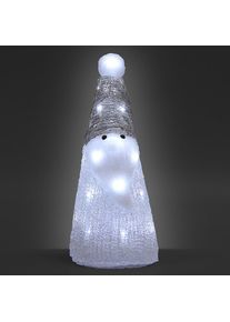 Deuba Figura navide&ntilde;a acr&iacute;lica Pap&aacute; Noel blanco LED