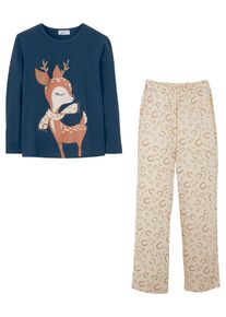 bonprix Pijama din bumbac organic 100% (set/2 piese), albastru, 104/110