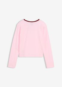 bonprix Hossz&uacute; ujj&uacute; p&oacute;l&oacute; elasztikus bio-pamut kever&eacute;kből, r&oacute;zsasz&iacute;n, 164