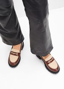 bonprix Femei Pantofi loafer-chunky, maro, 37