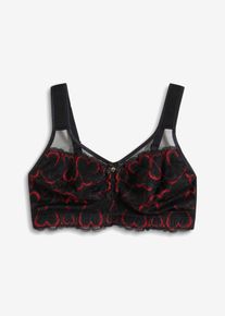 bonprix Femei Sutien pentru protecția spatelui fără armătură, cu bretele căptușite, negru, 110E