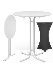 Casaria Statafel Wit 110x70cm + statafelhoes Grijs &Oslash;70cm