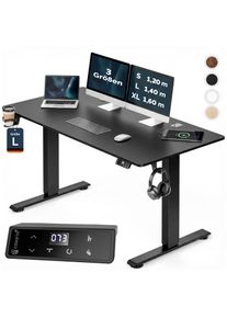 Casaria Zit sta bureau Zwart 140x60x72-117cm