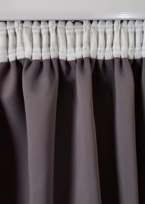 M&ouml;rkl&auml;ggande gardinl&auml;ngd med glansig yta &auml;ven extral&aring;ng (1-pack) - gr&aring; - storlek 145x130 cm - bonprix