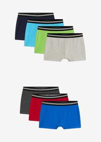Boxershorts med mjuk bomull (7-pack) - bl&aring; - storlek 104/110 - bonprix
