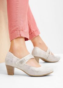 Pumps med remmar och bekv&auml;m vidd fr&aring;n Jana - beige - storlek 38 - bonprix
