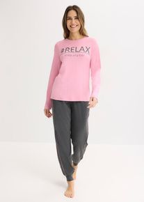 Pyjamas med mjuk bomull - rosa - storlek 40/42 (M) - bonprix