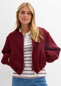 Blusjacka i boucl&eacute; - r&ouml;d - storlek 52 - bonprix