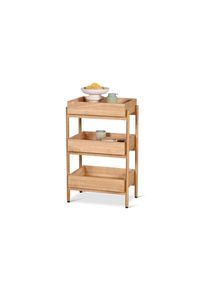 Tchibo - Stojanov&yacute; reg&aacute;l z mas&iacute;vneho dreva s 3 priehradkami - farba: hned&aacute;