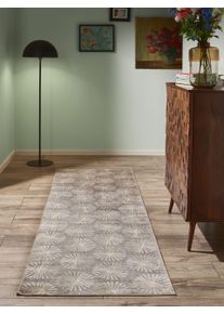 benuta Nest L&oslash;per Milly Taupe 80x240 cm Botaniske planter og blomster