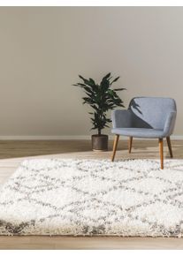 Tapis poil ras shaggy Soho Cr&egrave;me 80x150 cm - Tapis poil court design moderne pour salon