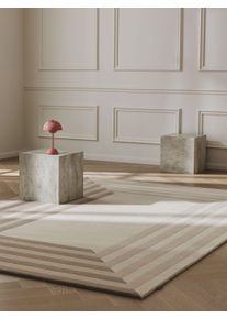 benuta Finest Tapis en laine Tilo Cr&egrave;me/Beige 160x230 cm - Tapis en fibres naturelles