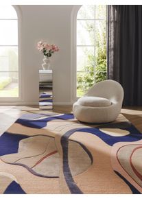 Tapis poil ras Gus Multicouleur/Mauve 160x230 cm - Tapis poil court design moderne pour salon