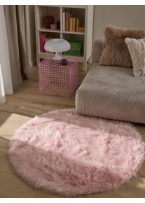 benuta Pop Tapis shaggy lavable Nanuk Fuchsia diam&egrave;tre 80 cm rond