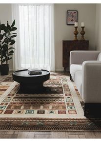 benuta Tapis poil ras lavable Mara Rouge 80x150 cm - Tapis poil court design moderne pour salon