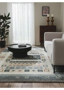 benuta Tapis poil ras lavable Mara Gris 80x150 cm - Tapis poil court design moderne pour salon